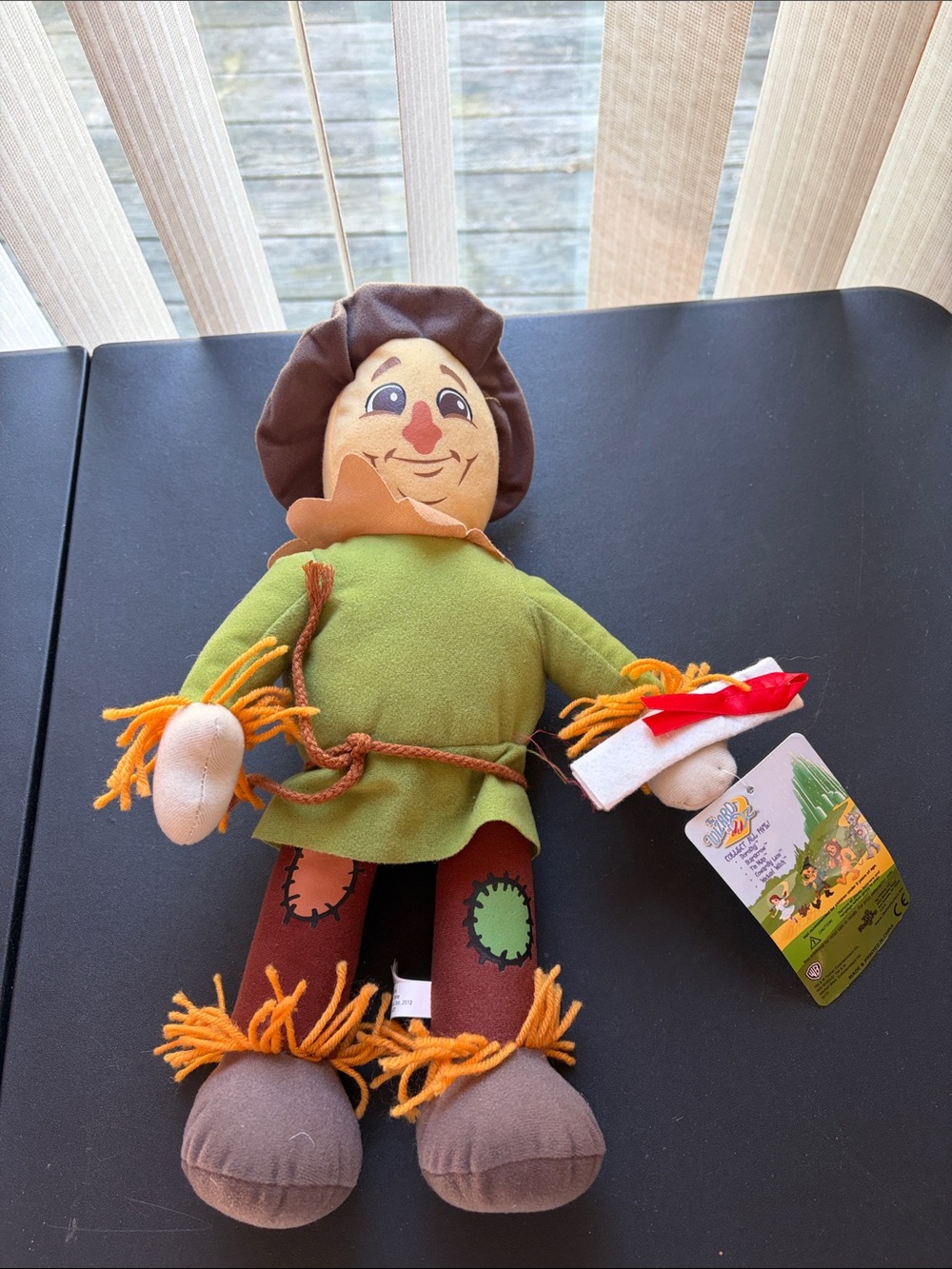 Toy Factory Wizard of Oz Scarecrow Plush with Orange Yarn Accents